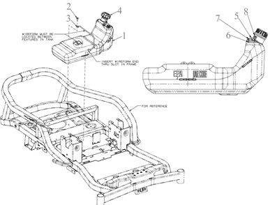 Fuel Tank Diagram and Parts List for ZT1-54KH (17CM210)(2021) Cub Cadet Lawn Tractor
